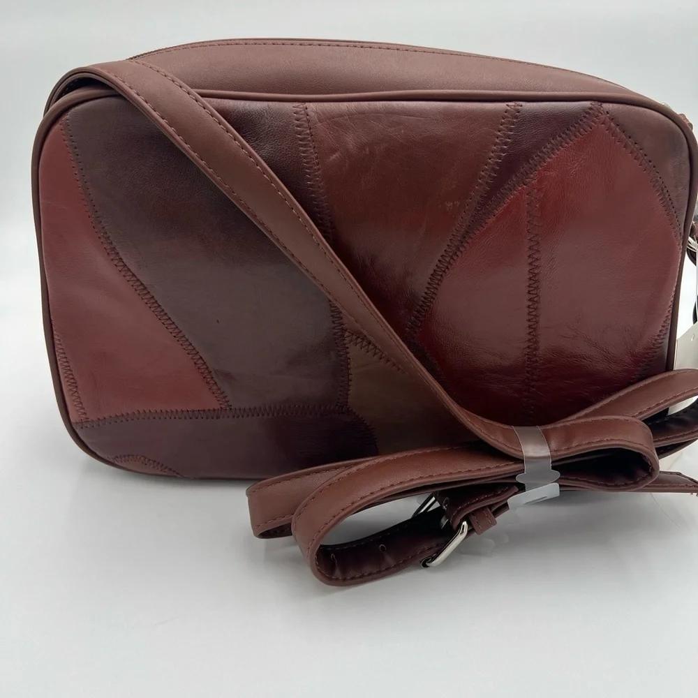 BOHO Brown Patchwork Faux Leather Shoulder Purse